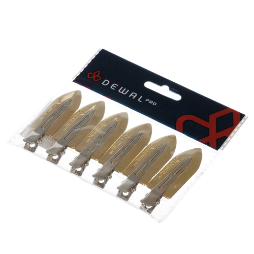 Hair clip "Crocodile" plastic, 11 cm (2 pcs) DEWAL CL2603lemon gold